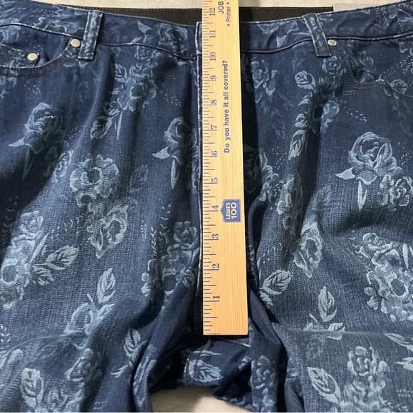 Catherine Women Size 20WP Stretch Elastic Waist Floral Crop Capri Denim Jean NEW - Picture 9 of 13